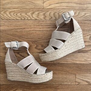Marc Fisher LTD Beige Wedge Sandals